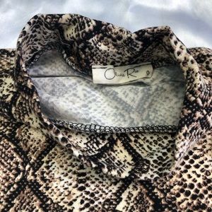 Cropped snake print long sleeve